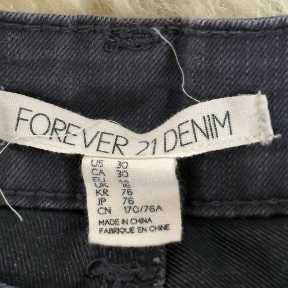 Forever 21 Charcoal Gray Stretch Denim Straight Leg Jeans